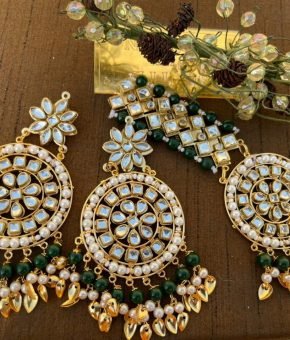 Oversized Kundan Earrings Set
