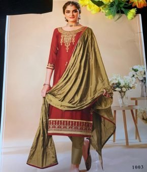 Cotton Embroidery Suit With Embroidery  Duppata Size M
