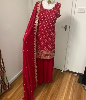Pink Sharara Suit In  Georgette  Size 40