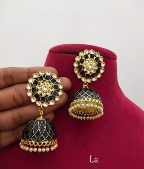 Kundan Oversized Jhumki Earrings