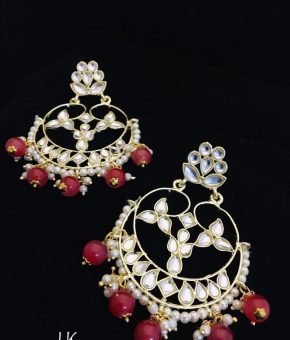Kundan Earrings With Pearl