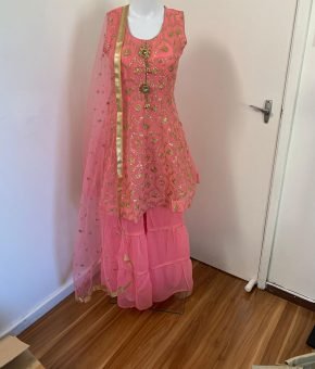 Pink Sharara suit in  Georgette  Size 40