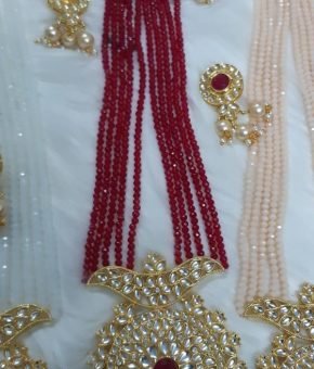 Kundan Long Necklace Red
