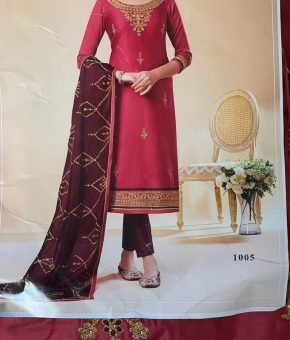 Cotton Embroidery Suit With Embroidery  Duppata Size M