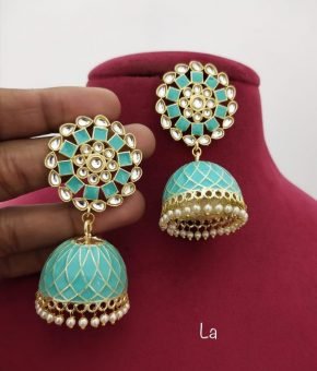 Kundan Oversized Jhumki Earrings