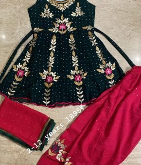 Girl Suit- Black & Red Colour